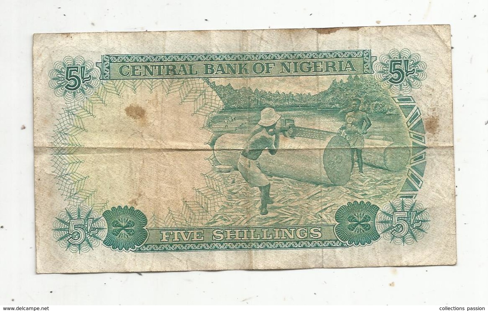 Billet , FEDERAL REPUBLIC OFNIGERIA , Central Bank Of NIGERIA , 5 , Five Shillings , 2 Scans - Nigeria