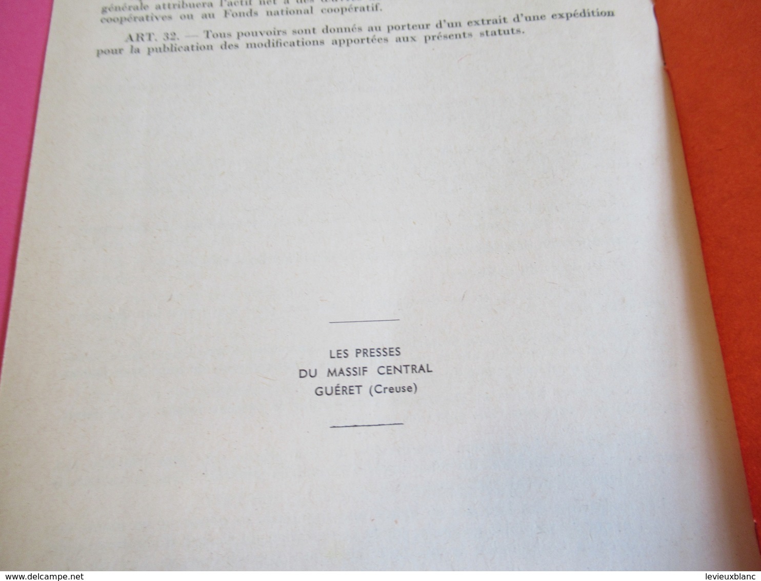 Livret De Coopérateur / L'Union Des Coopérateurs Du Centre/ Arthur Mignot/ Guéret / CREUSE//1965  VPN175 - Autres & Non Classés