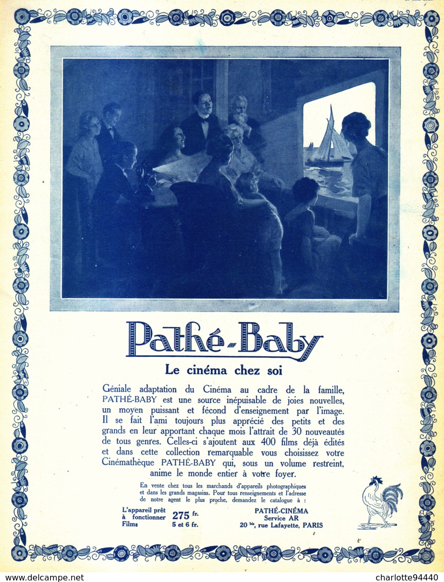 PUB   " PATHE-BABY "  1923 ( 1 ) - Autres & Non Classés