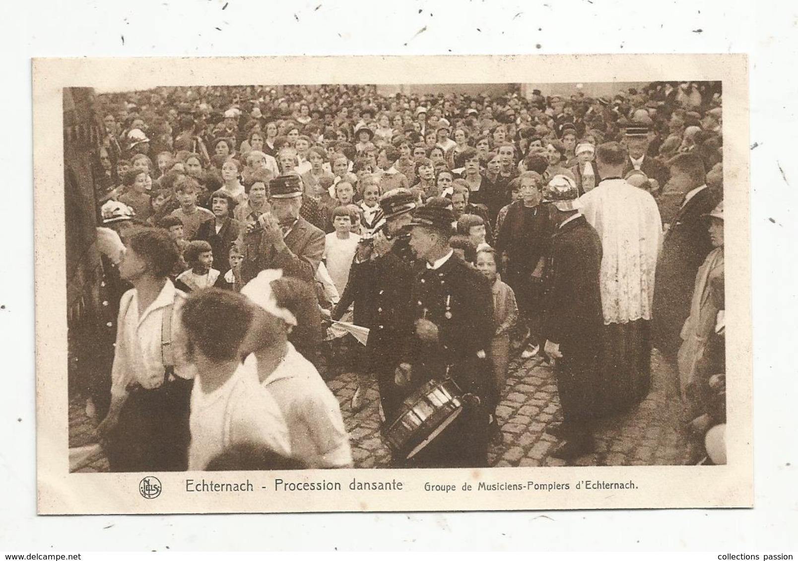 Cp , LUXEMBOURG , ECHTERNACH , Pompier , Procession Dansante , Groupe De Musiciens-pompiers D'Echternach, Ed. Schaack - Sapeurs-Pompiers