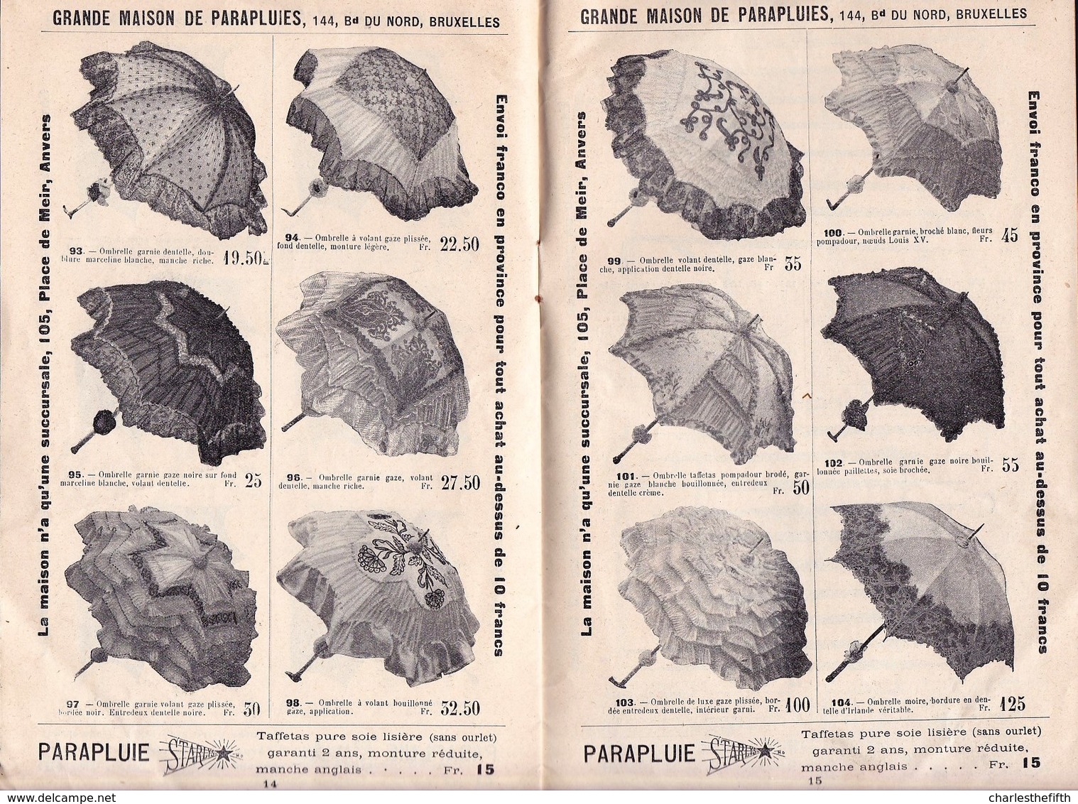 1903 LIVRET DE PUBLICITE DE PARAPLUIE STARLYS - SMALL BOOKLET OF PUBLICITY FOR UMBRELLA - 16 Pages - Publicidad