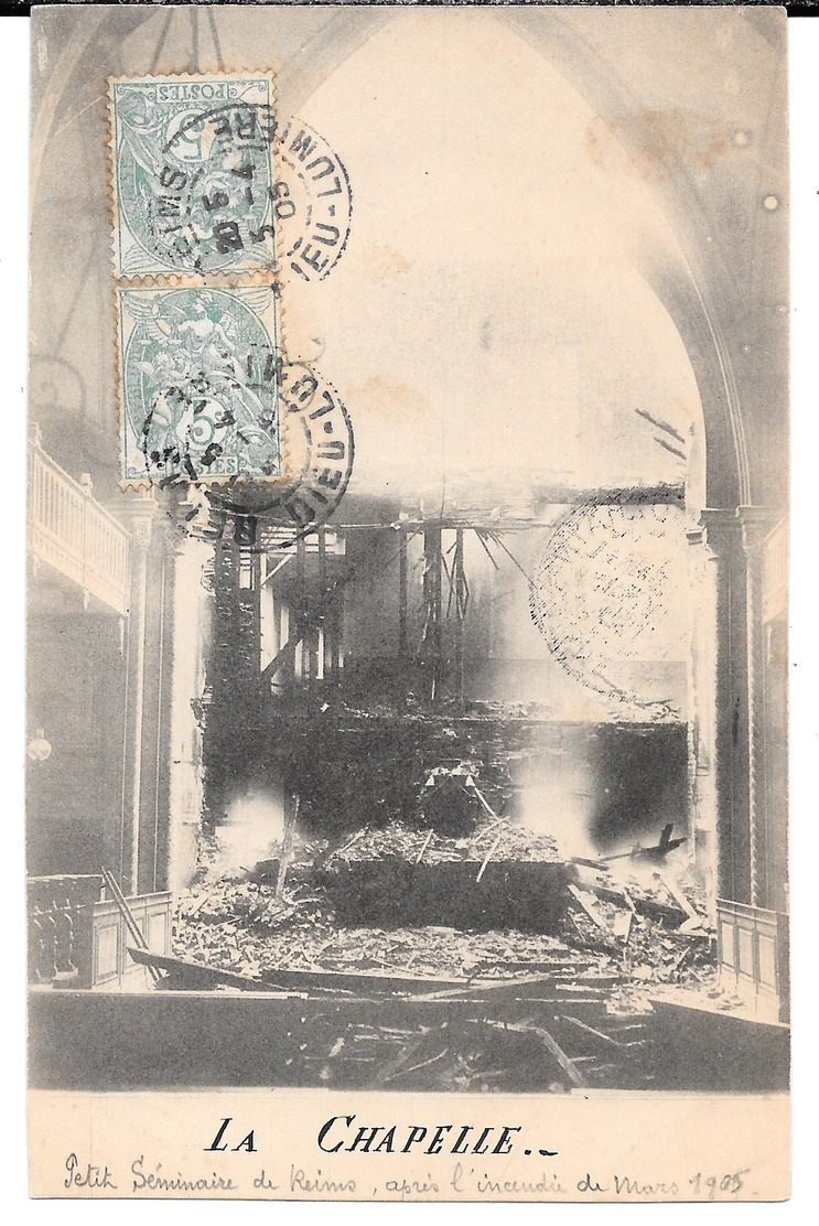 Cpa Petit Séminaire De Reims / La Chapelle Après L'incendie De Mars 1905. - Reims