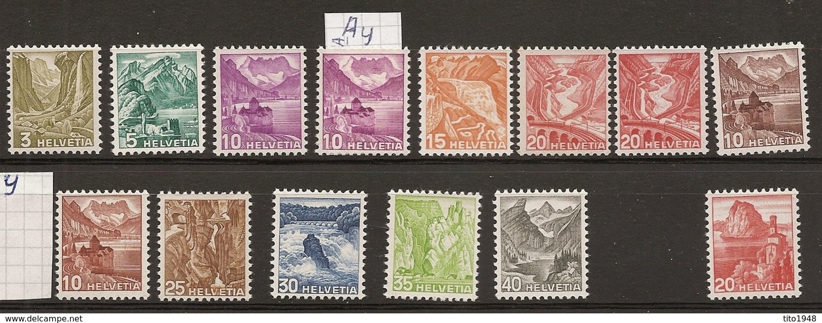 Schweiz, 1936, 201-209Y + 215,  242, 257, 14 Werte**, Kat. Fr. 400.00, Siehe Scan! - Neufs