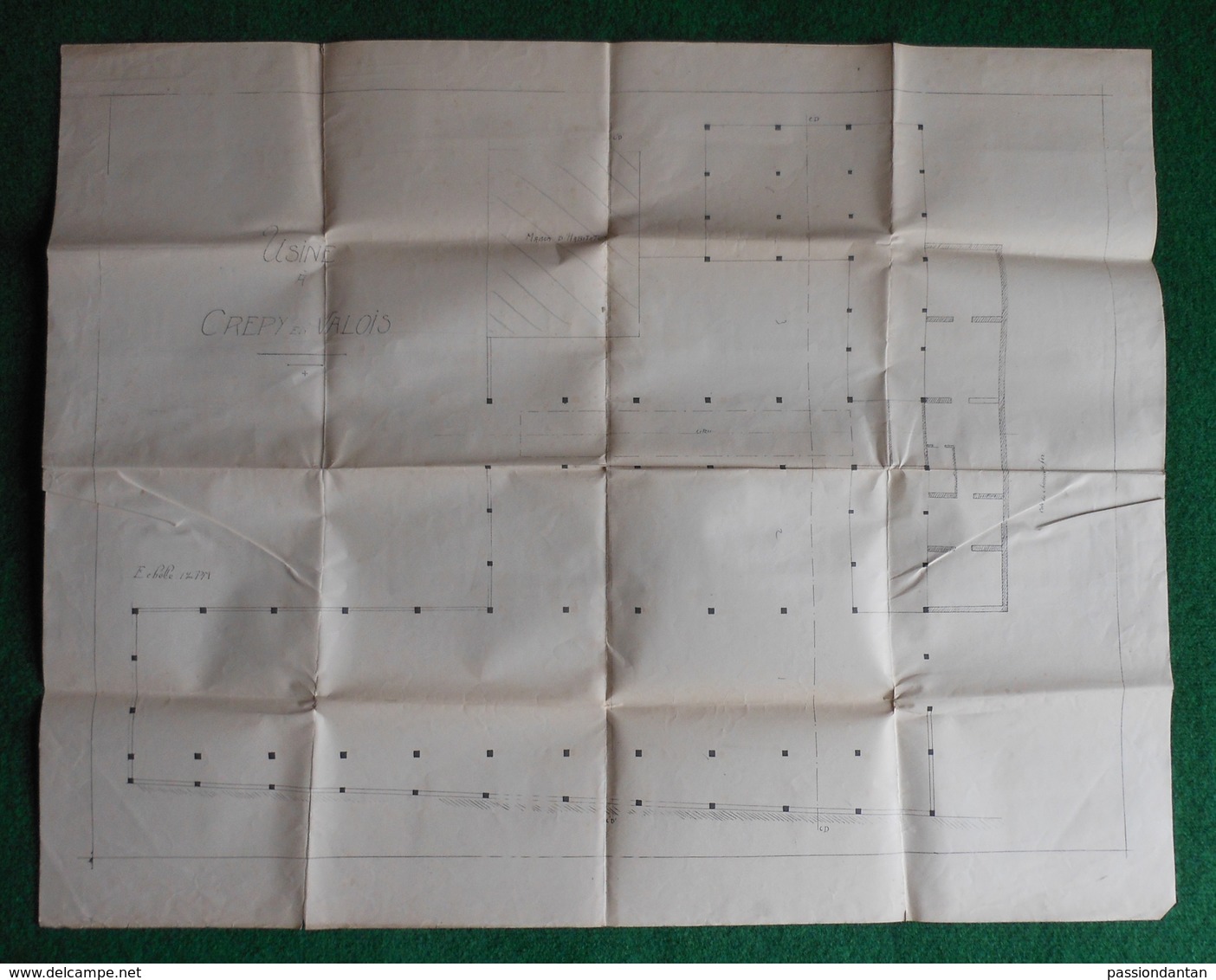 Plan De Construction D'une Usine à Crépy En Valois - Probablement Établissements Menot Frères Et Deneuville - Architecture