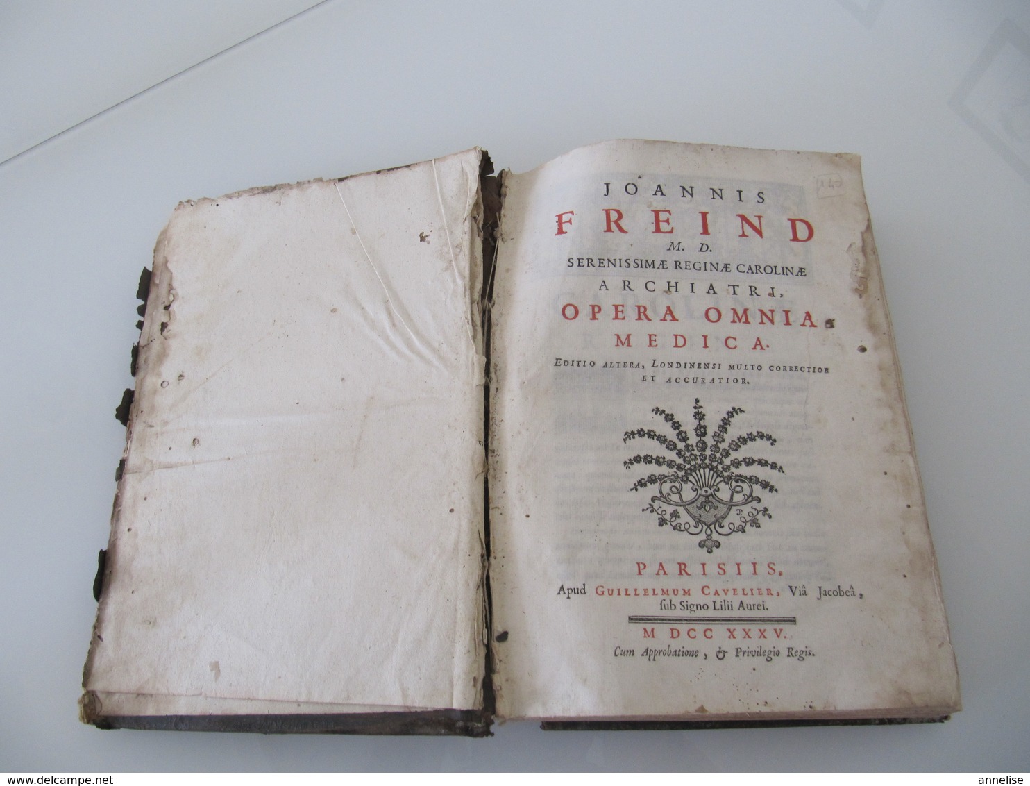 1735 Opera Omnia Medica  Ouvrage En Latin De Joannis Freind Maladies Pathologies Médecine Médicaments - Livres Anciens