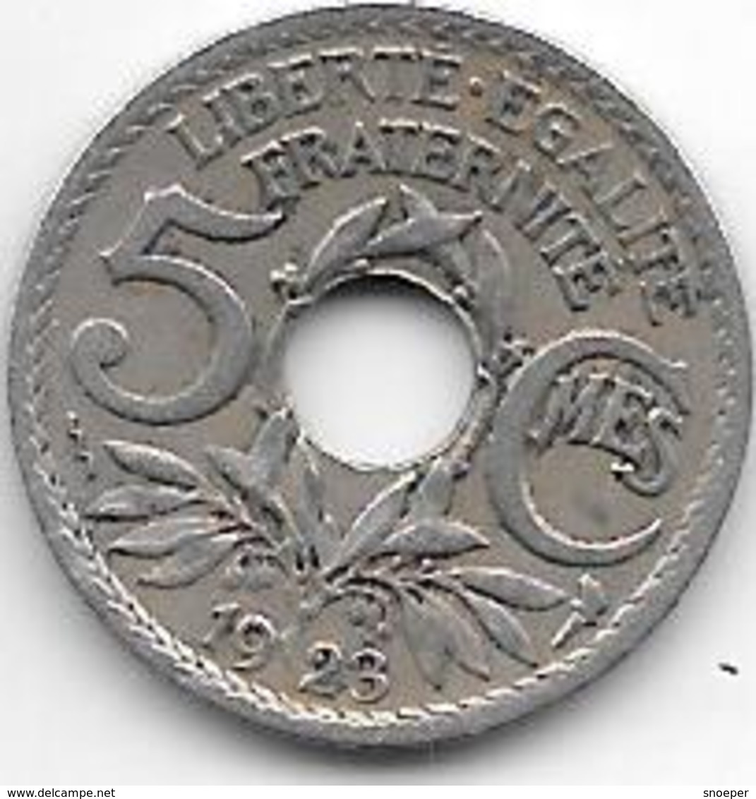 France 5 Centiemes 1923 Tb  Km 875 Xf - 5 Centimes