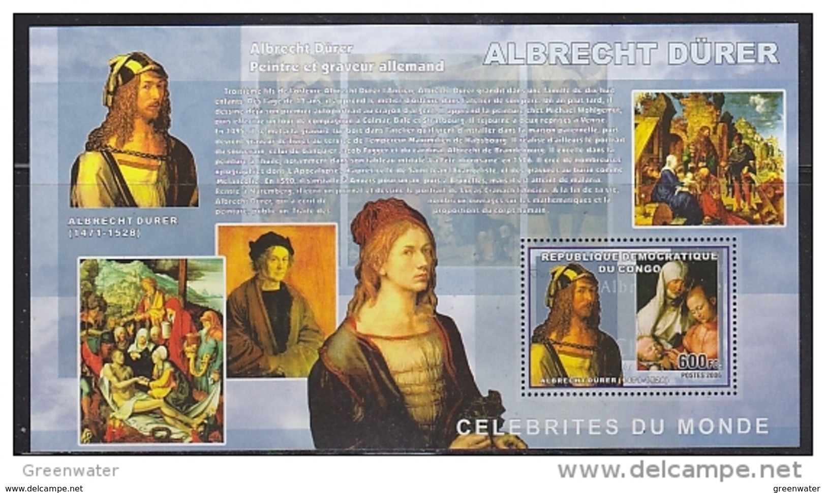 Congo 2006 Albrecht Dürer / Painter M/s PERFORATED ** Mnh (42039) - Ongebruikt