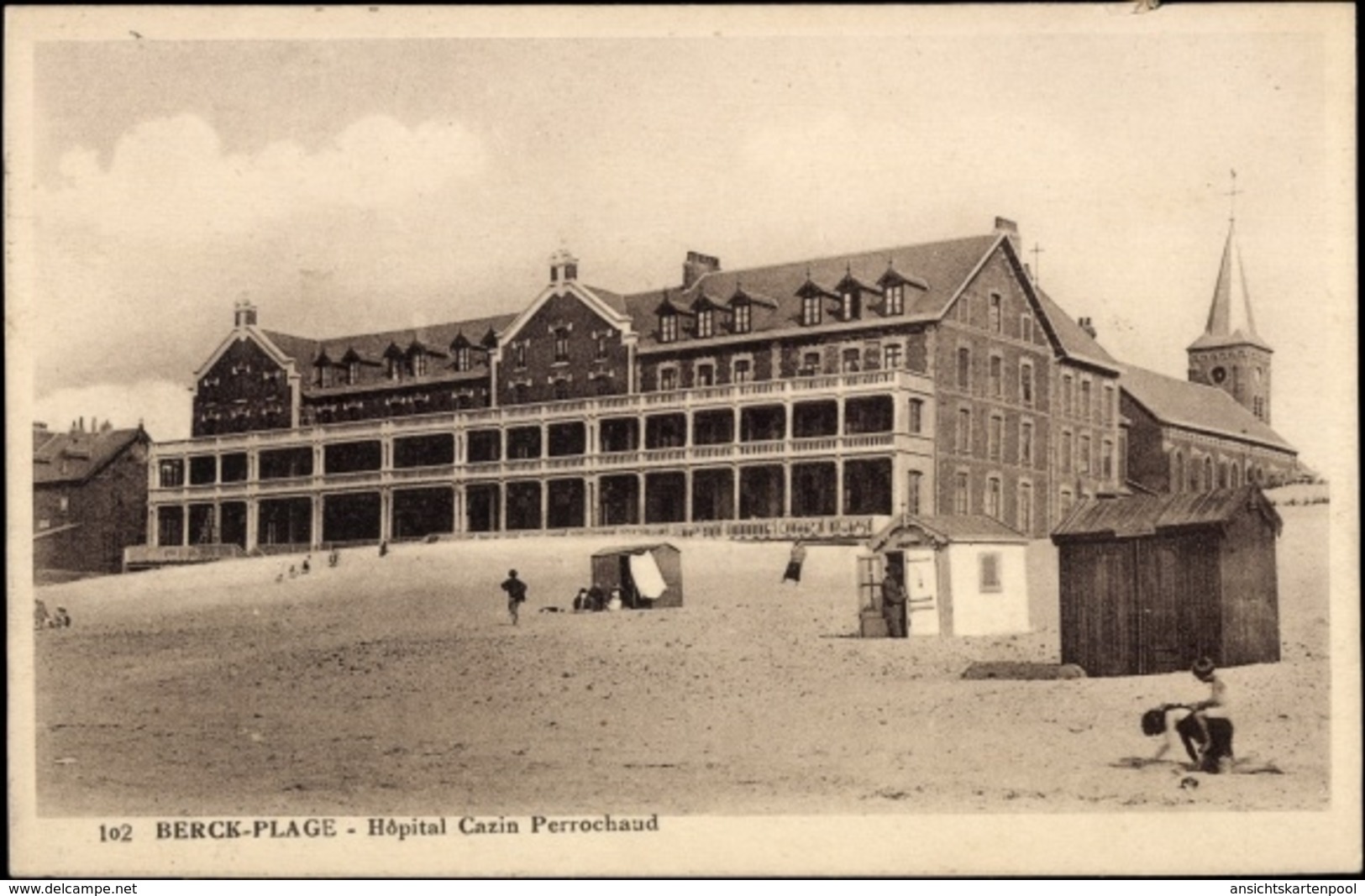 Cp Berck Plage Pas De Calais, Vue Générale De L'Hôpital Cazin Perrochaud - Autres & Non Classés