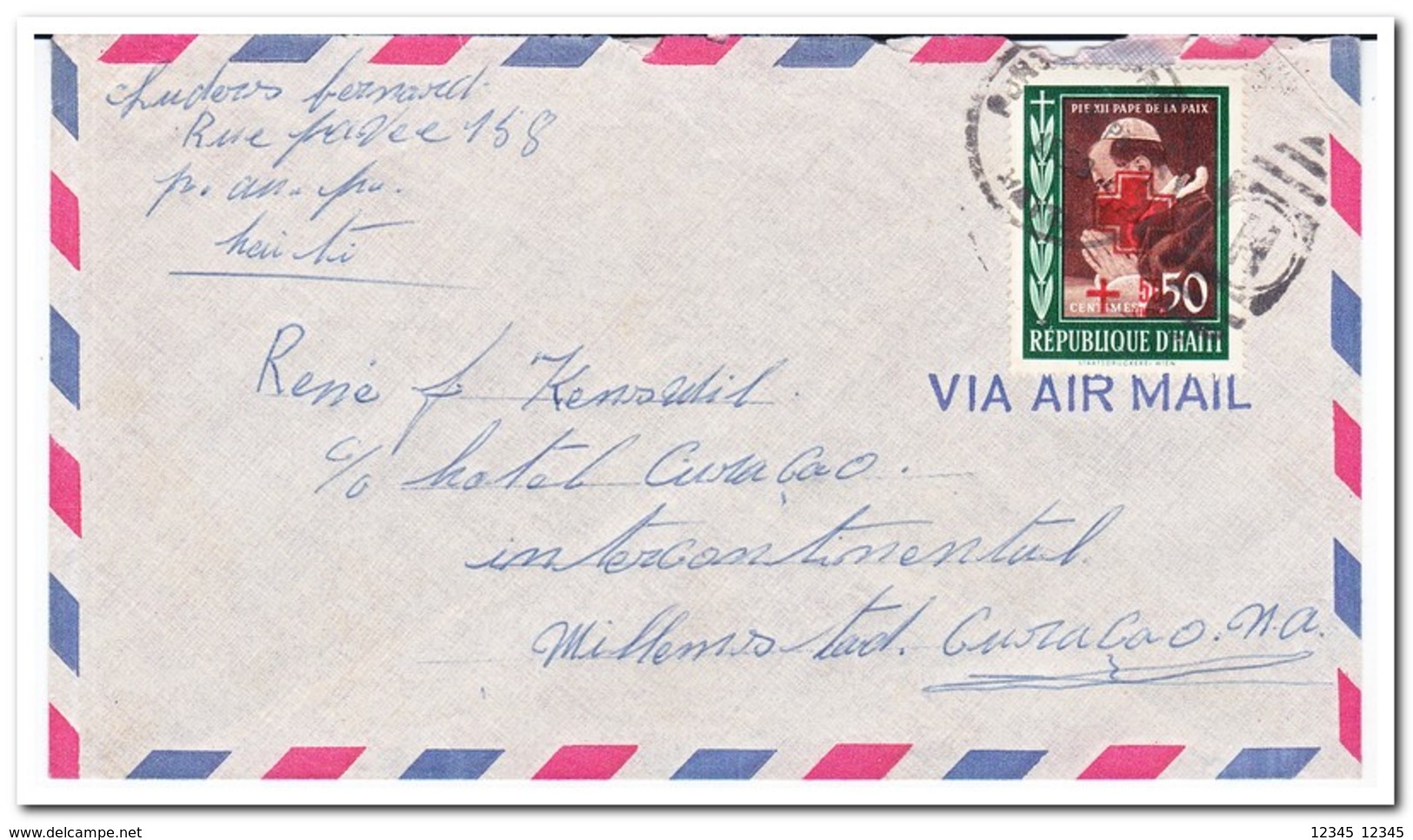 Haïti, 12 letters with red cross stamps