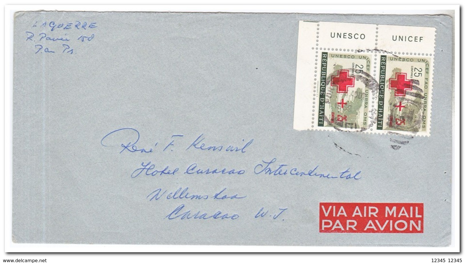 Haïti, 12 letters with red cross stamps