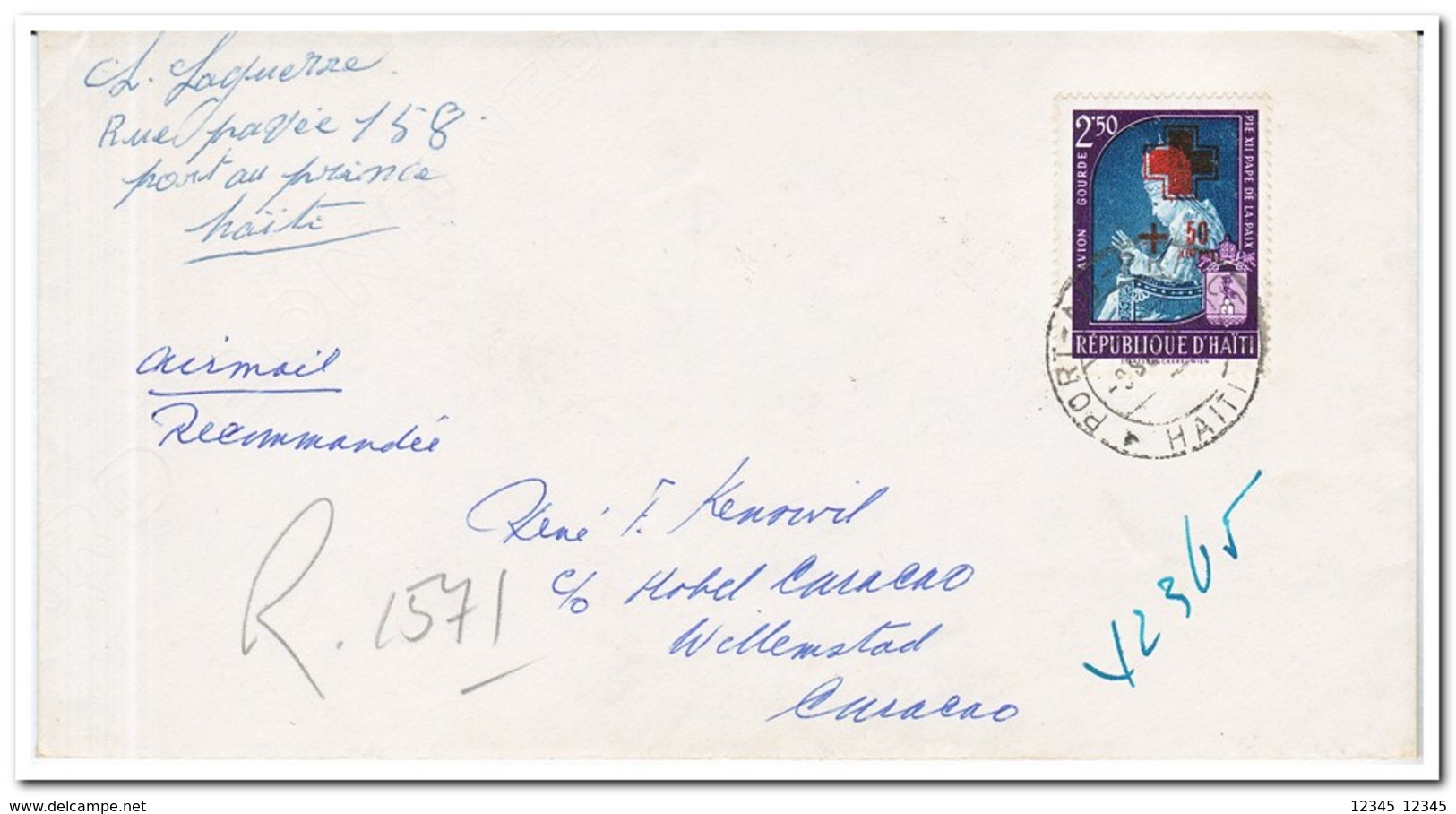 Haïti, 12 letters with red cross stamps