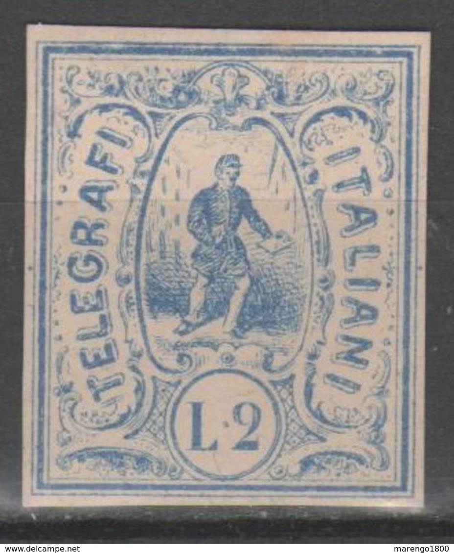 ITALIA 1864 - Saggi Hummel - L. 2 Azzurro - Firmato          (g5514) - Altri & Non Classificati