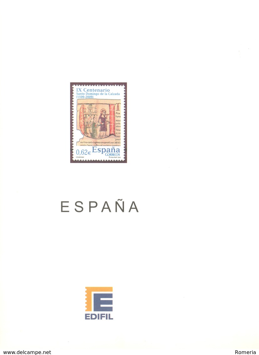 España - Suplemento EDIFIL Año 2009 - Montado Con Filaestuches Transparentes - 15 Hojas - Envío Gratuito A España - Pre-Impresas