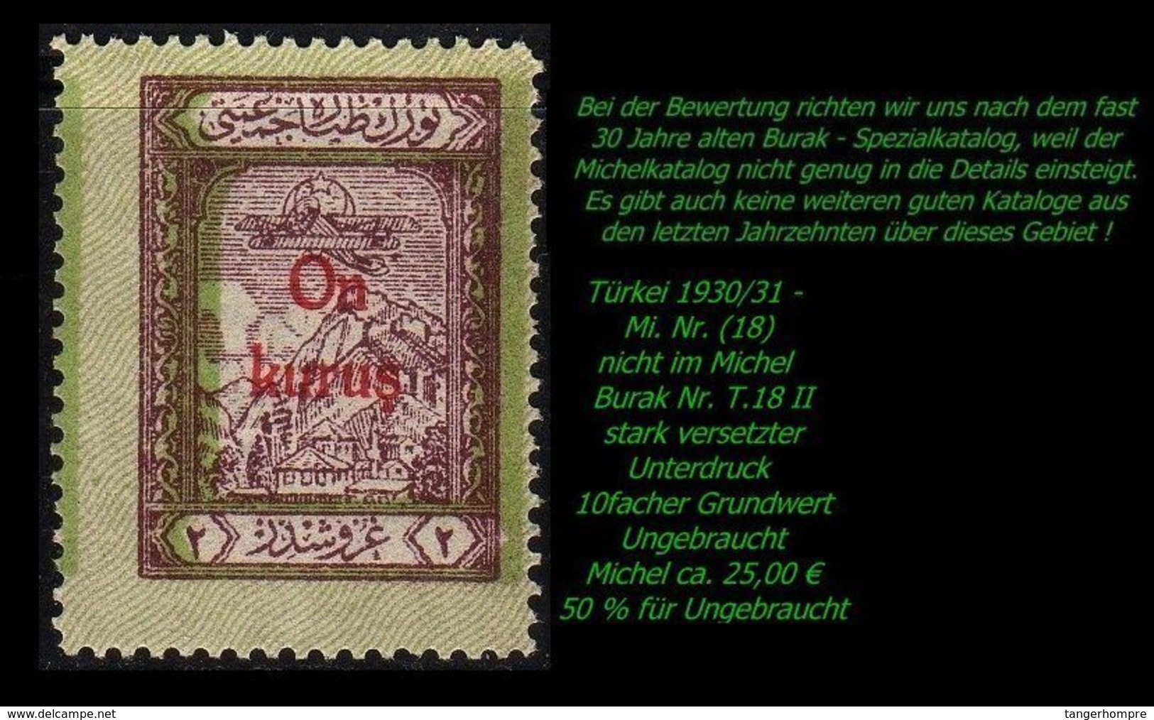 Luftfahrt - (Mi. Nr. 18) - Burak T. 18 II - Unused Stamps