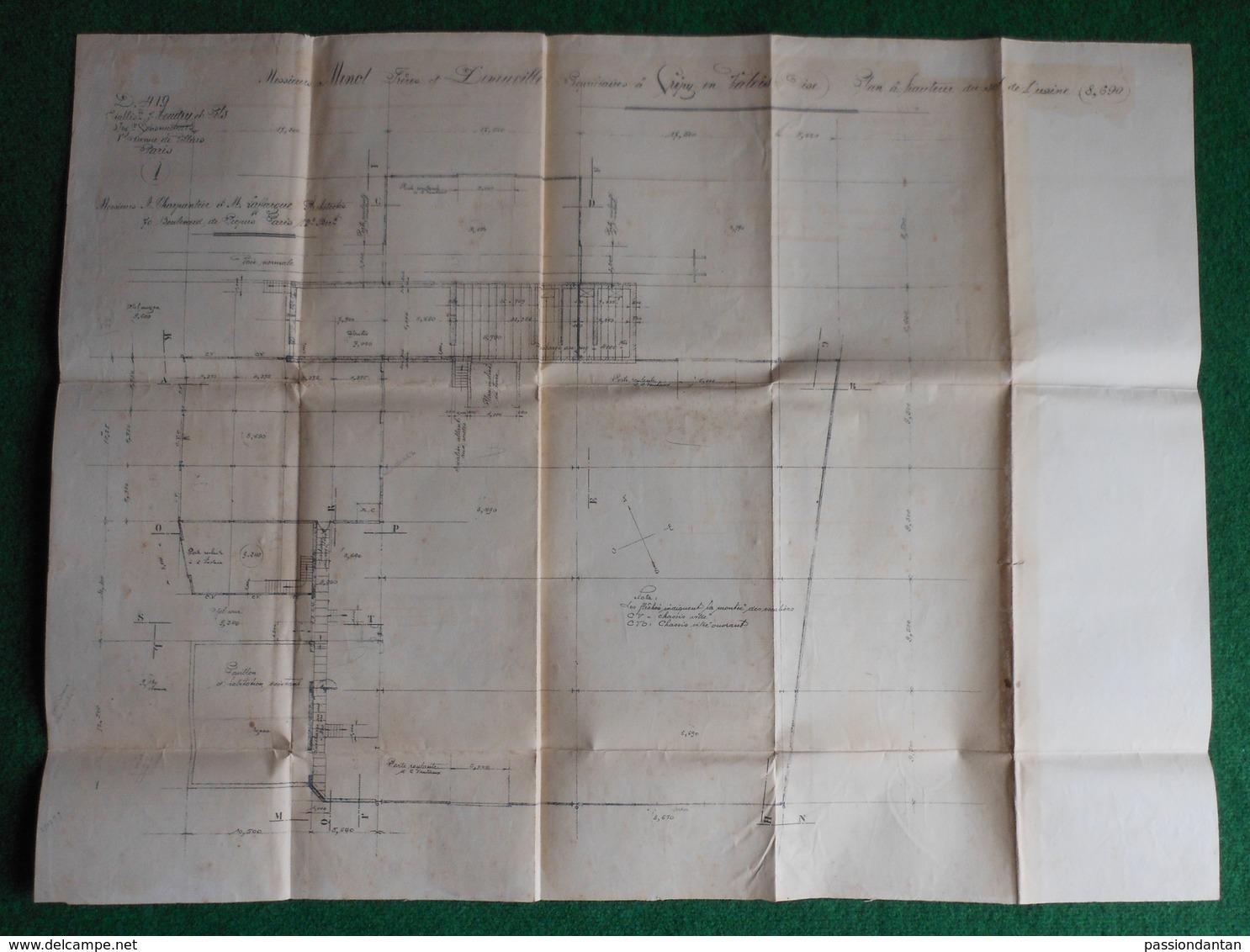 Plan De Construction De L'Usine Menot Frères Et Deneuville à Crépy En Valois - Année 1921 - Architecture