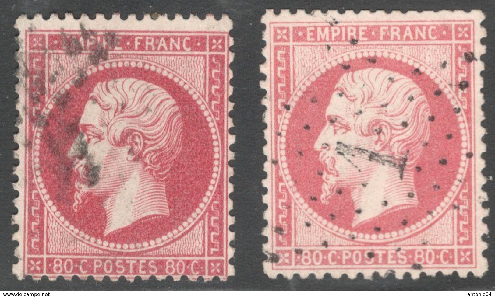 France Yvert 24a, 24c Oblit. TB Sans Défaut Cote EUR 150  (numéro Du Lot 474D) - 1862 Napoleon III