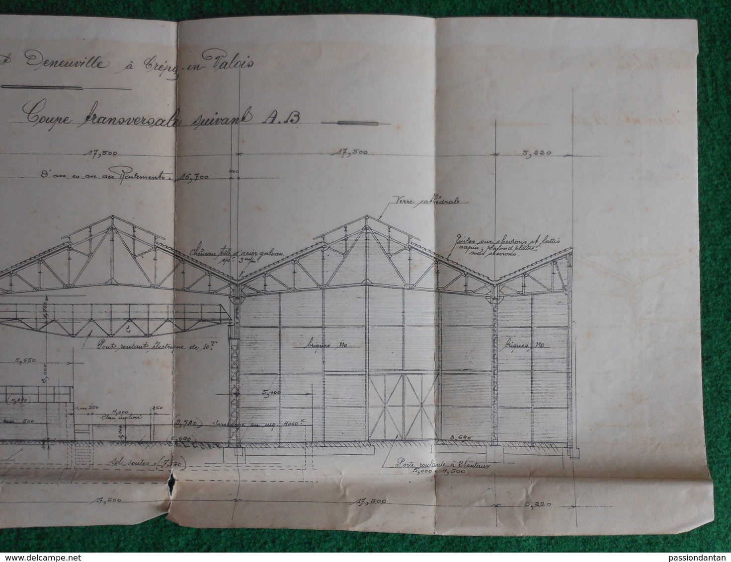 Plan De Construction D'une Usine à Crépy En Valois - Établissements Menot Frères Et Deneuville - Architecture