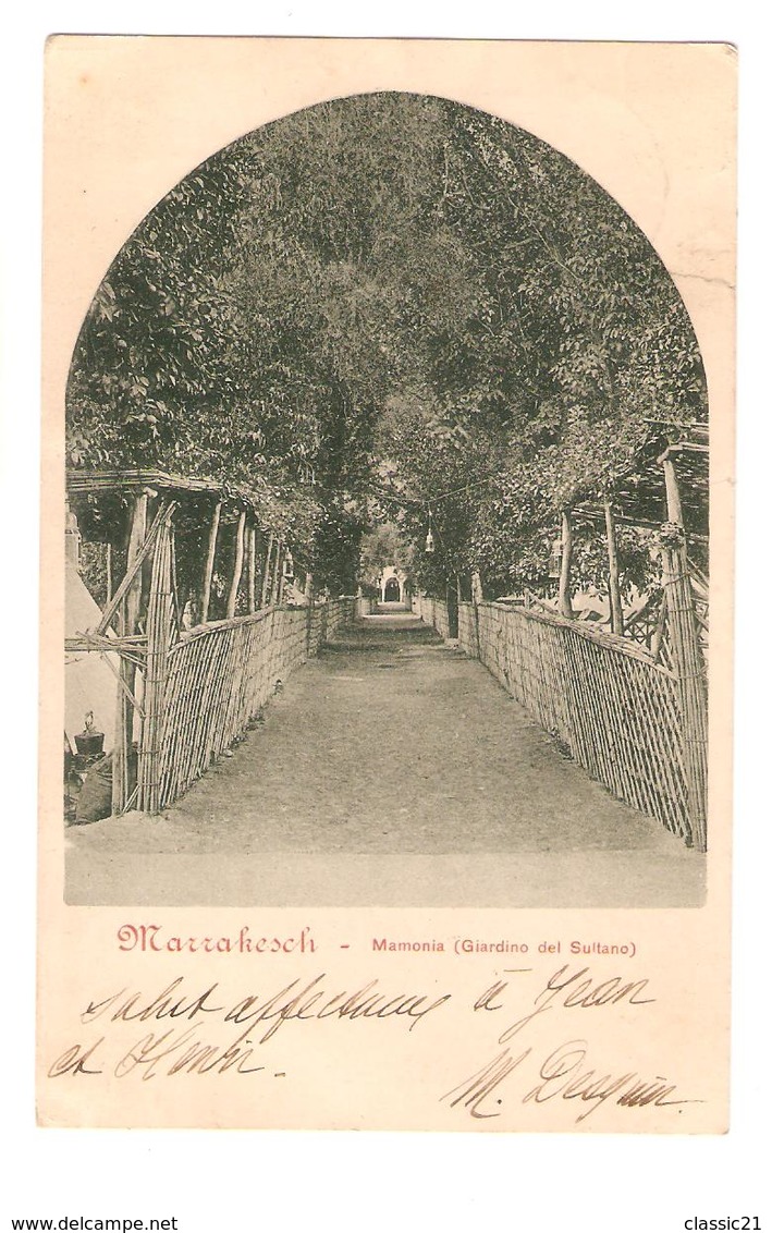 2858/ Reichpost Marocco C.Marrakesch 1903 N.Belgien BXL Petite Déchirure-kleine Träne - Morocco (offices)