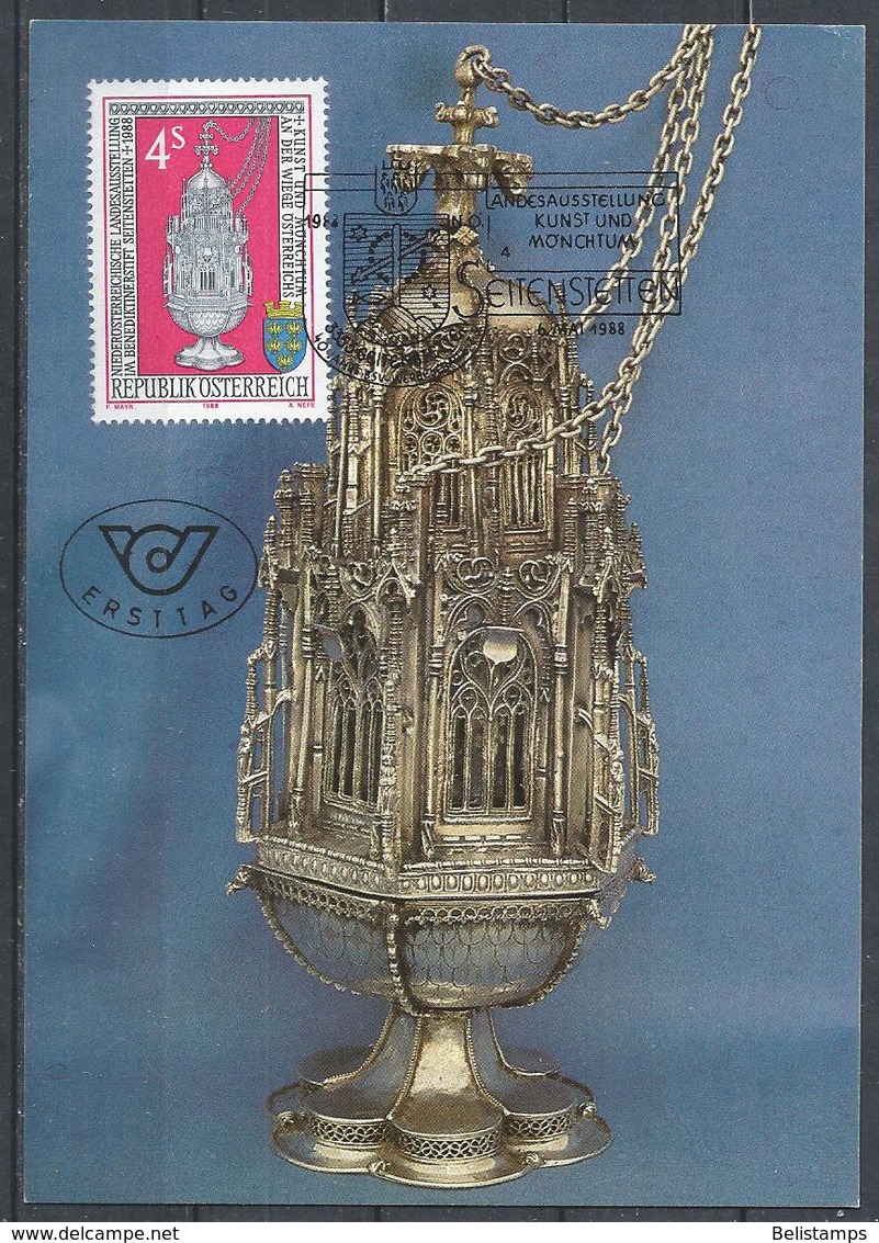 Austria 1988. Scott #1428 (U) Gothic Silver Censer ** - Maximum Cards