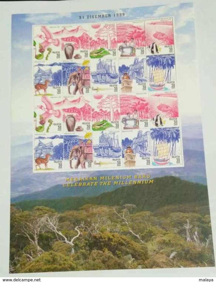 Malaysia 1999 Celebrate The Millennium 1999 Bird Fish Frog Boat Sheetlet Sheet MNH - Malaysia (1964-...)