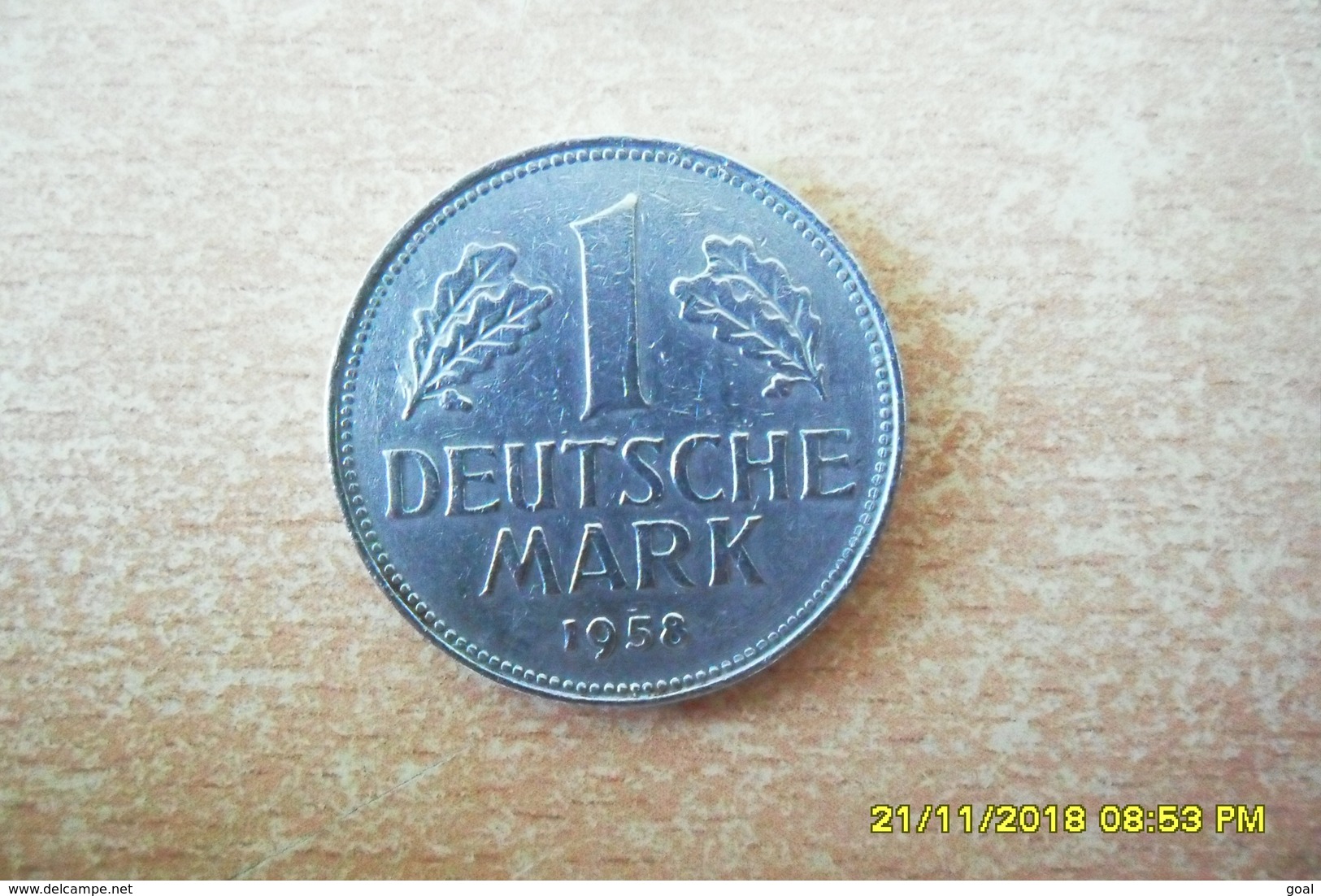 1 Mark/RFA De 1958J=Hambourg.(Tranche Avec Arabesque) En TTB+./4;5 M Exp.environ. - 1 Marco