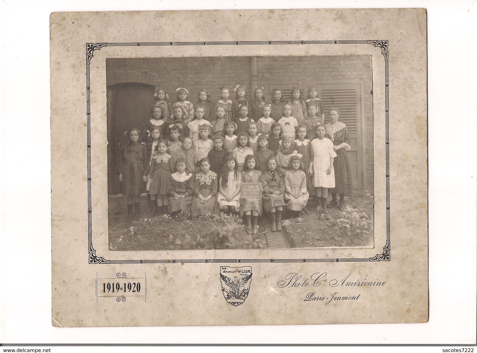 PHOTO ECOLE ST LOUIS -  LILLE  1919-1920 - -  Photo Cie Américaine  WILSON - - Persone Identificate