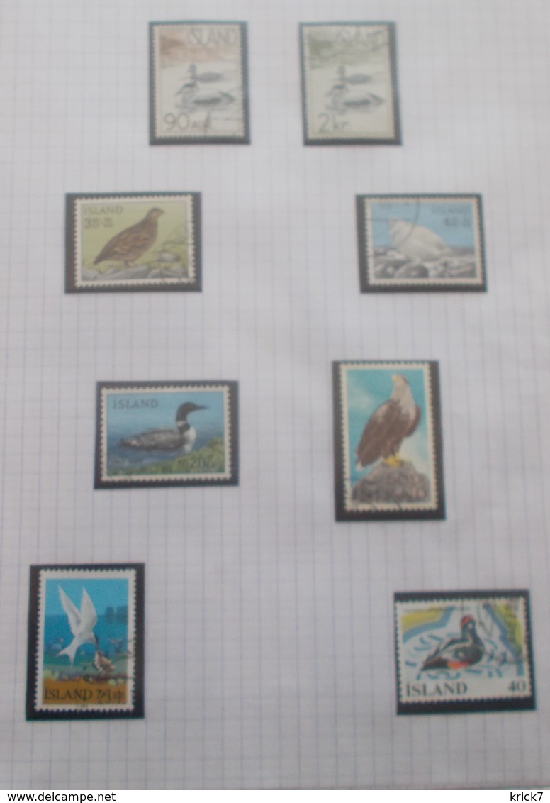 Thématique "Oiseaux" Timbres Obl. Et F.D.C. D,Islande (7 Scans) - Collections, Lots & Series