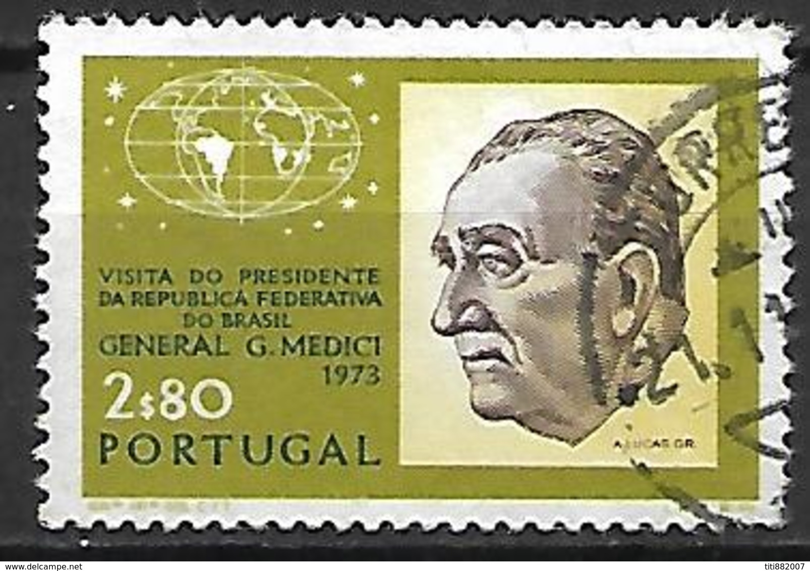 PORTUGAL    -    1973 .   Y&T N° 1183 Oblitéré.   Général  G. Medici - Oblitérés
