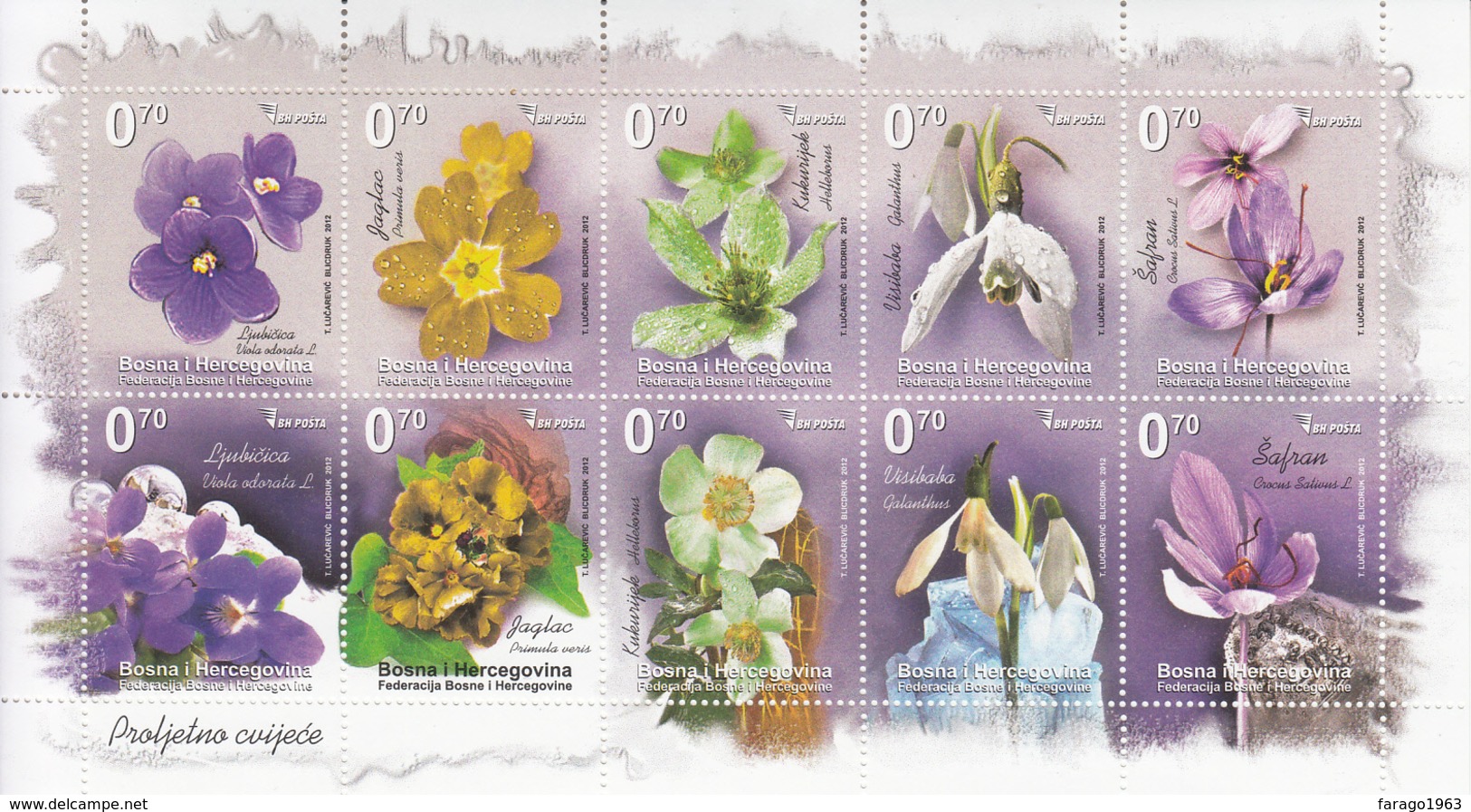 2012 Bosnia Flowers Fleurs Souvenir Sheet   MNH - Sonstige & Ohne Zuordnung