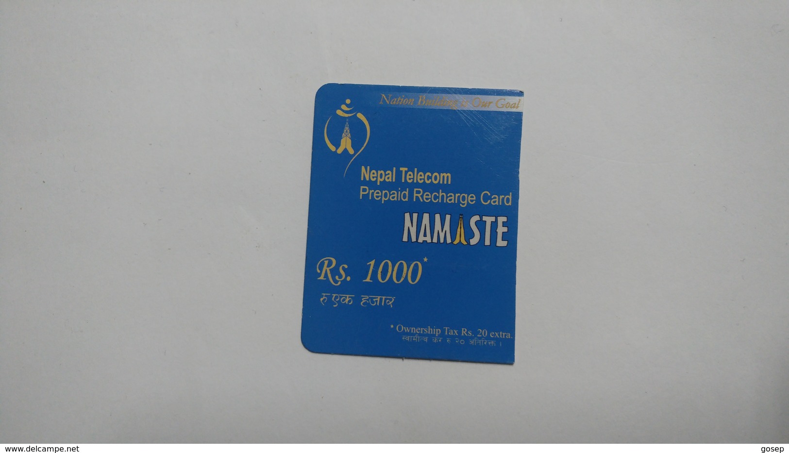 Nepal-NAMASTE-(prepiad Recharge Card)-(rs.1000)-(4)-(6118169072856)-(31.12.2012)-used Card - Nepal