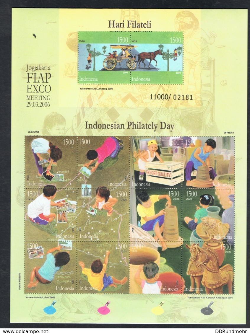 2006 29. März Indonesian Philathely Day Mi ID 2452 - 2465KB WAD ID037MS-06 Postfrisch Xx - Indonésie