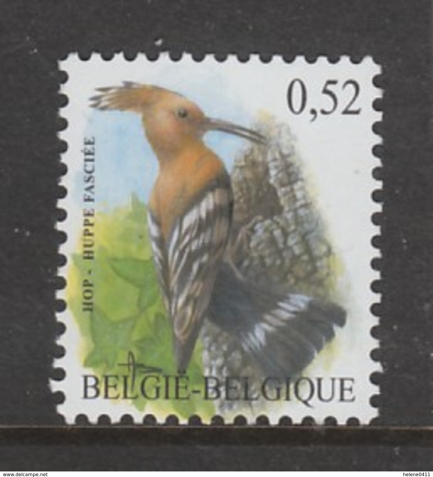 TIMBRE NEUF DE BELGIQUE - OISEAU DE BUZIN : HUPPE FASCIEE N° Y&T 3193 - Pics & Grimpeurs