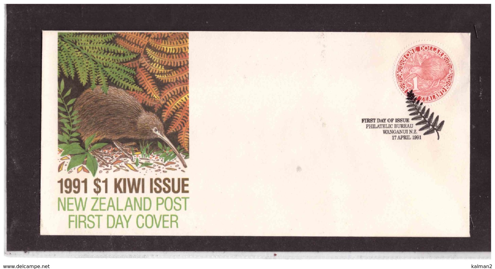 NZFDC222  -  WANGANUI   17.4.1991    /   FDC  Y.&T. Nr. 1109   ( CAT. A.C.S.  Nr. 976  ) - Kiwi's