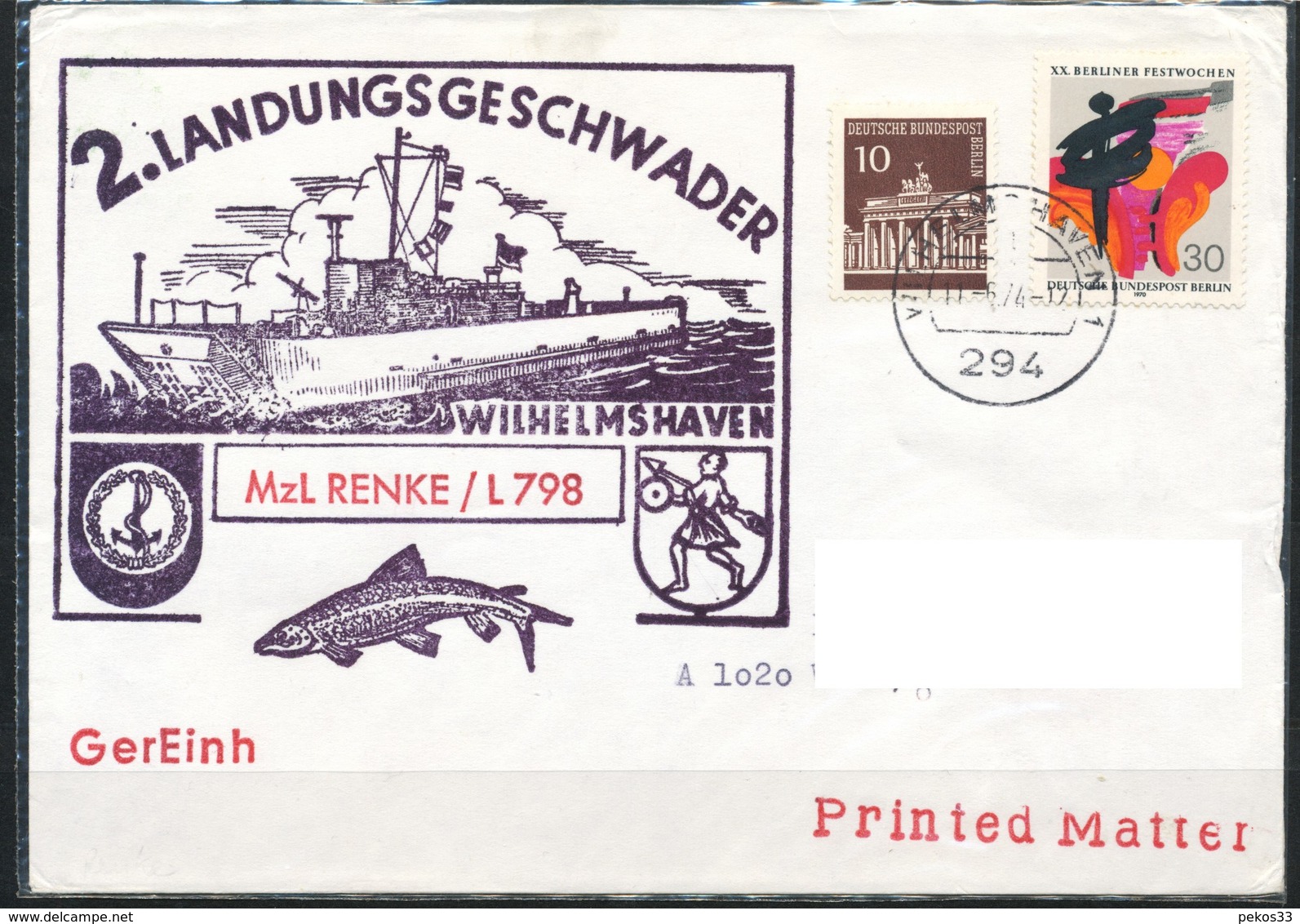 Schiffpost  BRD   2. Landungsgeschwader Mzl Renke -L798 - Militaria