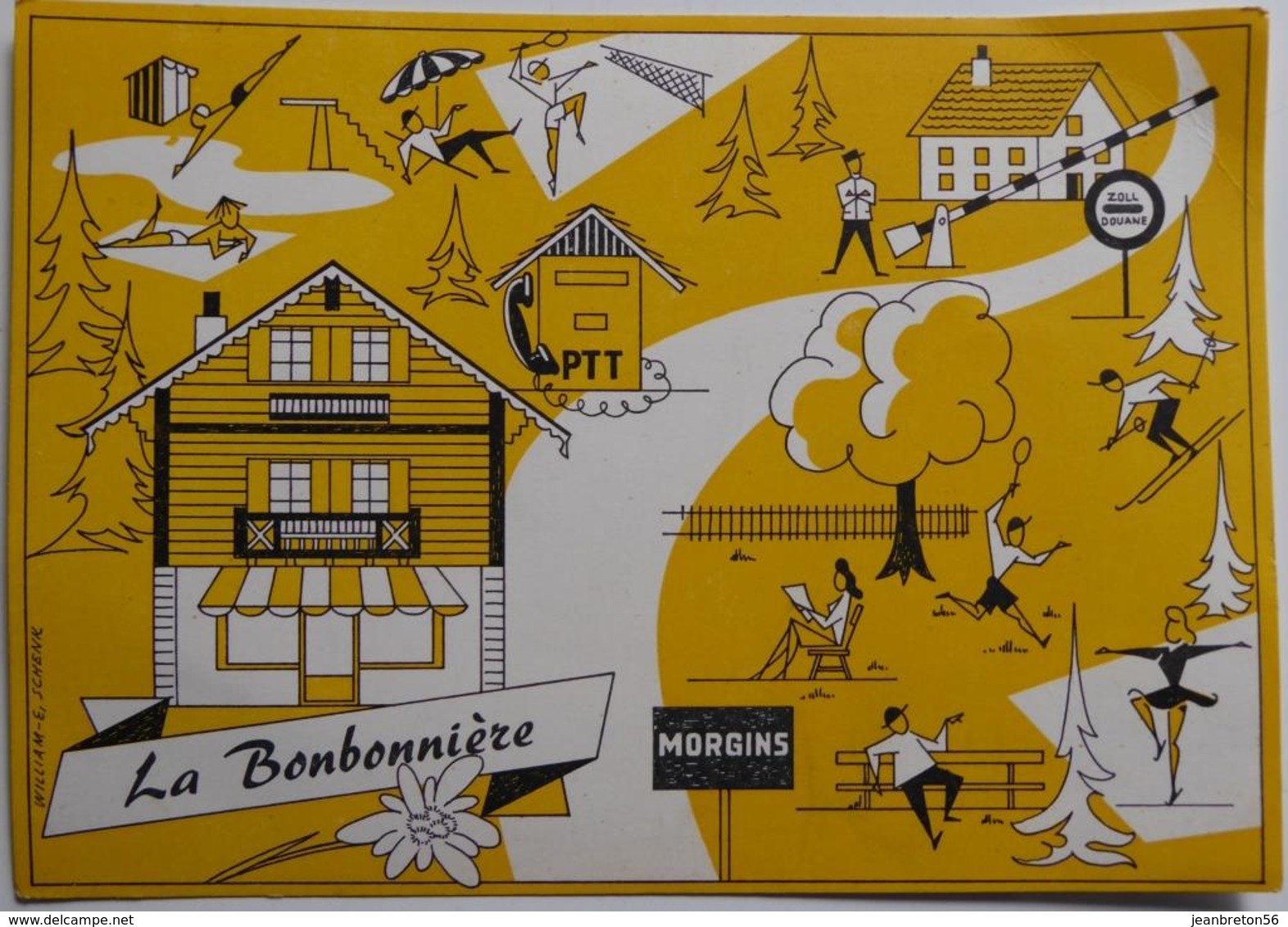 Morgins "La Bonbonnière" - CPSM Publicitaire William Schenk - Andere & Zonder Classificatie