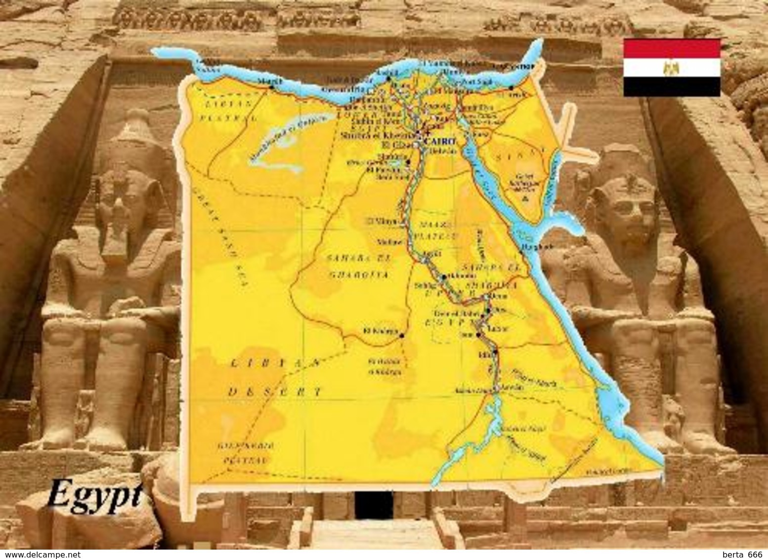 Egypt Map New Postcard - Sonstige & Ohne Zuordnung