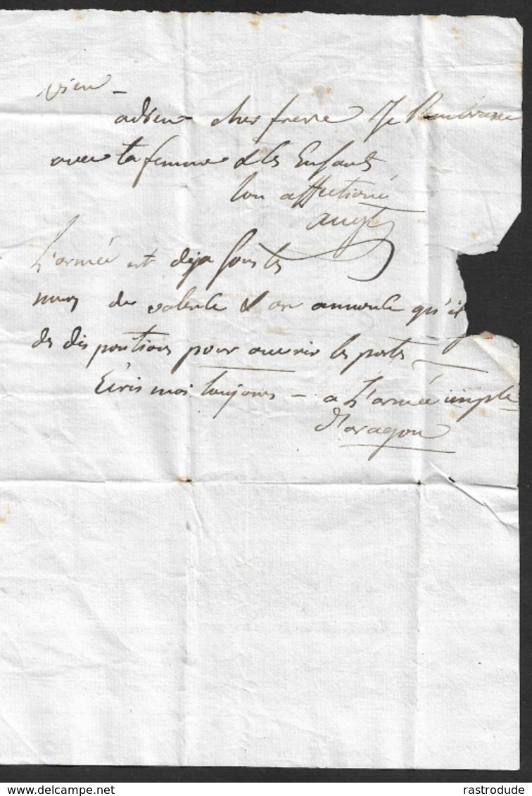 1811 - LAC - 64 OLERON - 28 Oct ALMENARA (ESPAGNE) Lettre D'un Soldat - Armee Française D'Aragon - Bat. Sagonte - 1801-1848: Précurseurs XIX