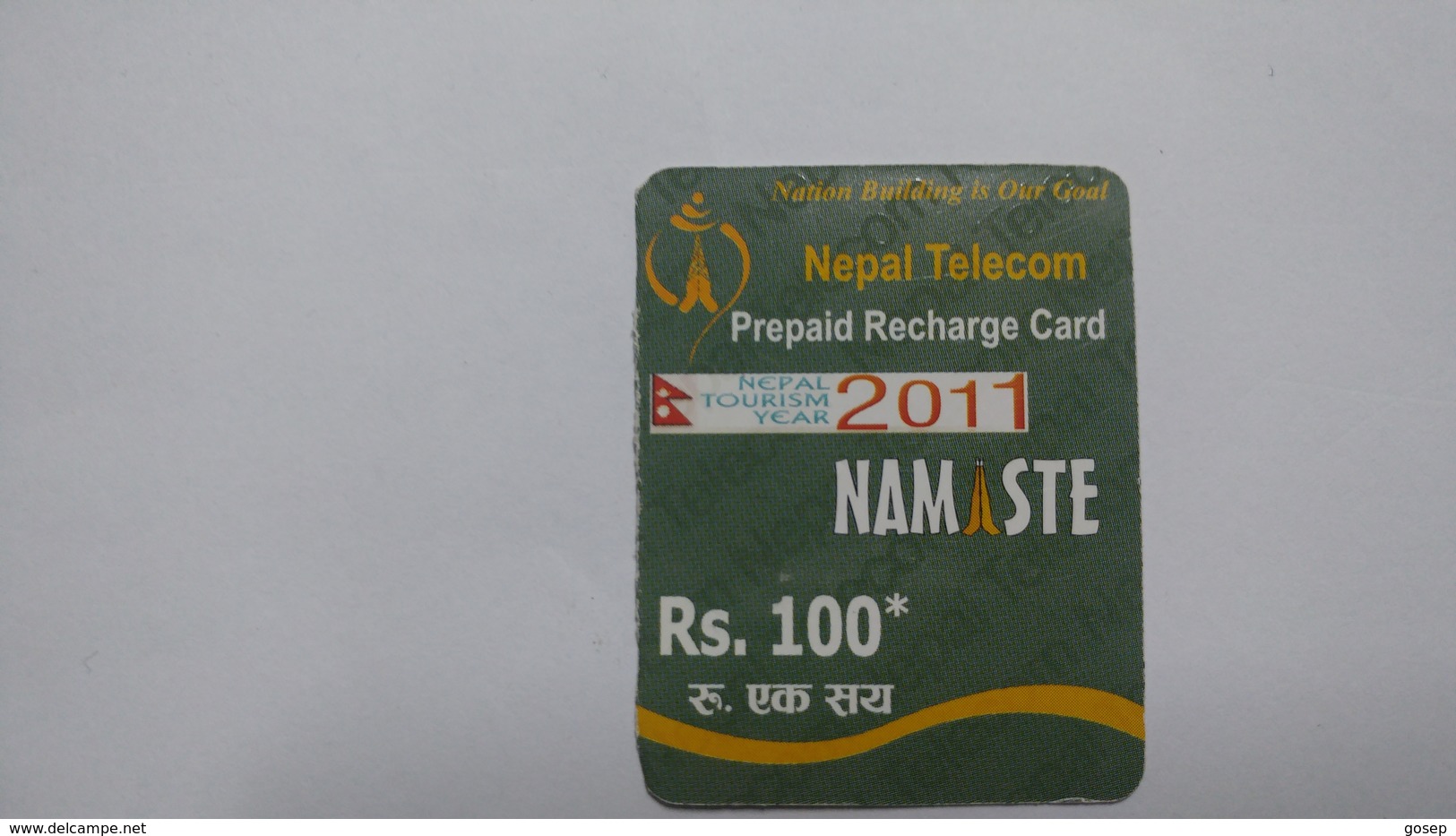 Nepal-NAMASTE-(prepiad Recharge Card)-(rs.100)-(11)-(88546262746865)-(31.1.2013)-used Card - Nepal
