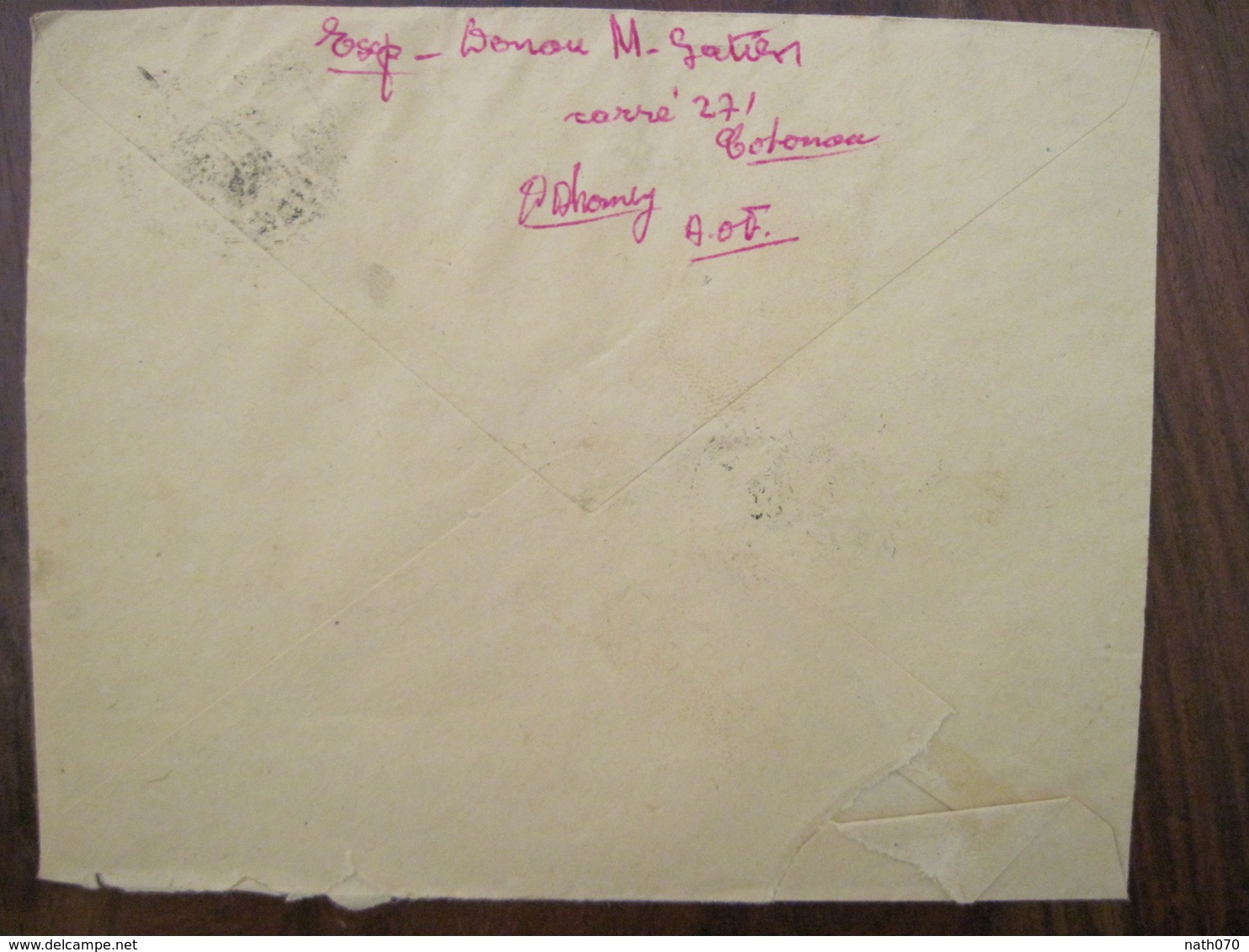 DAHOMEY 1952 France COTONOU AOF  Lettre Enveloppe Cover Colonie Par Avion Airmail Air Mail - Cartas & Documentos