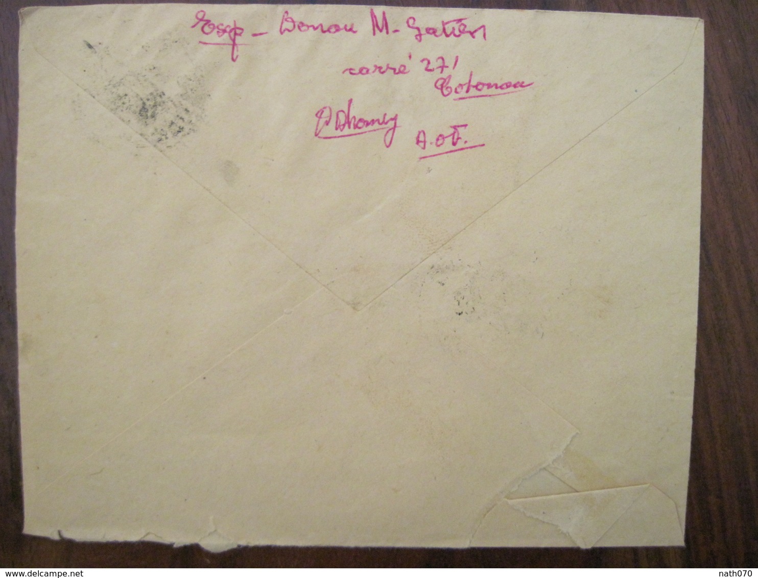 DAHOMEY 1952 France COTONOU AOF  Lettre Enveloppe Cover Colonie Par Avion Airmail Air Mail - Covers & Documents