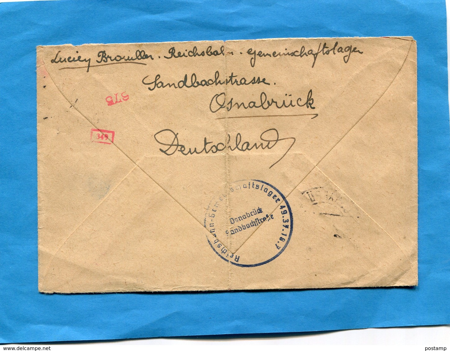 MARCOPHILIE Guerre 39-45-lettre Pour Françe--  Français Engagé Dans La Werhmacht" Cad Osnabrück 1941-censurée - 2. Weltkrieg 1939-1945