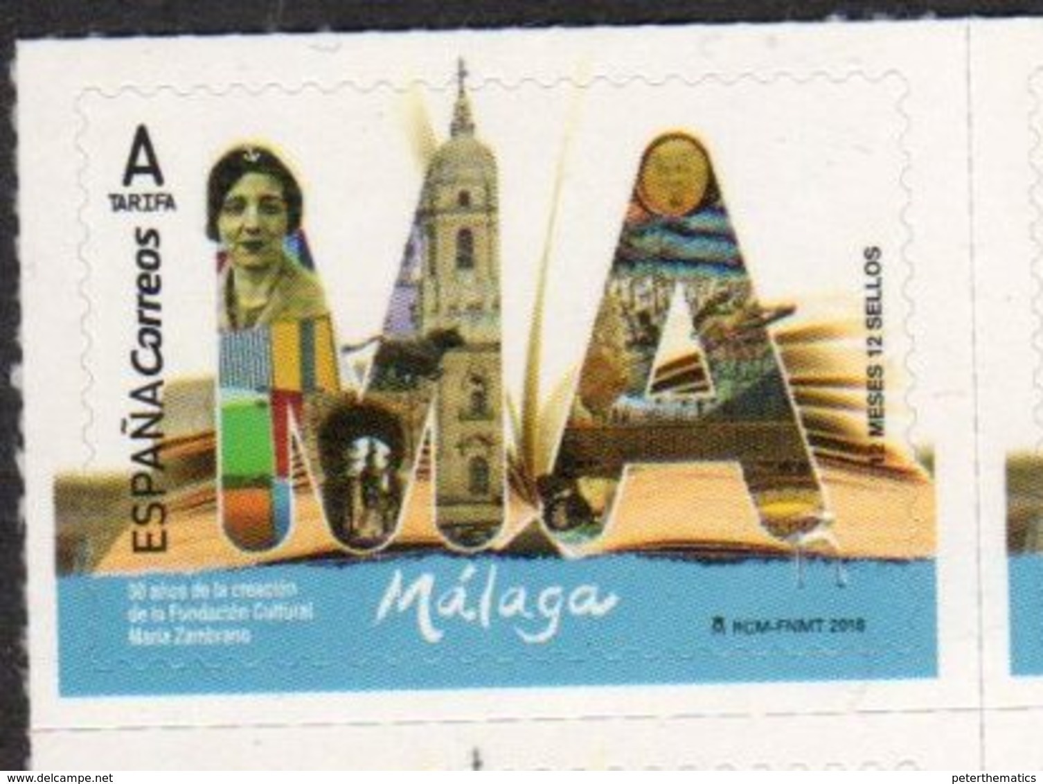 SPAIN, 2018, MNH, 12 MONTHS 12 STAMPS, MALAGA, BUTTERFLIES, BULLS, CATHEDRALS, 1v - Roditori