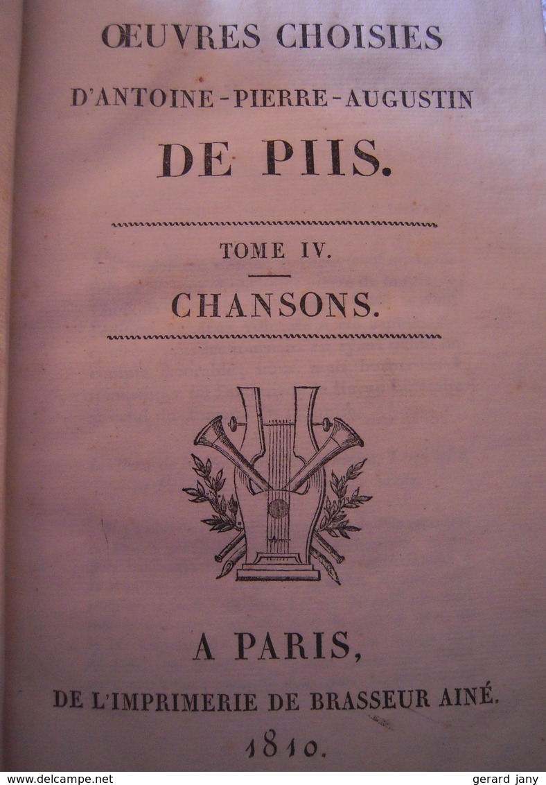 Chansons Du Chevalier De Piis (1810) - 1801-1900