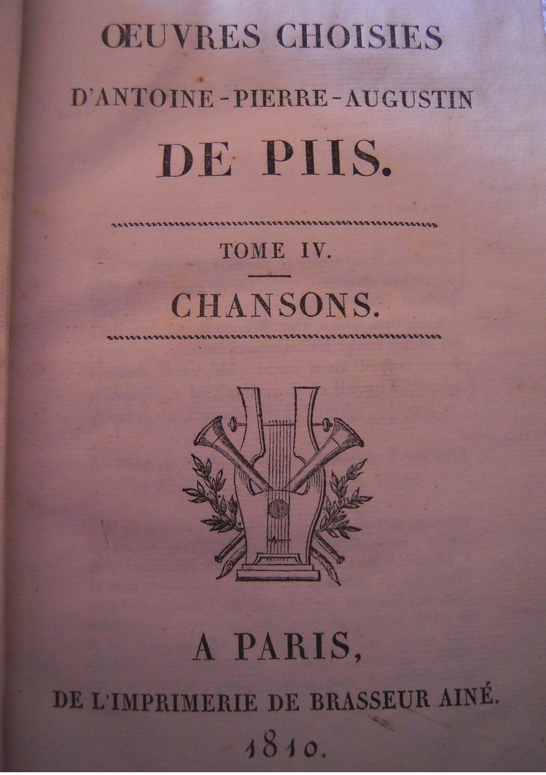 Chansons Du Chevalier De Piis (1810) - 1801-1900