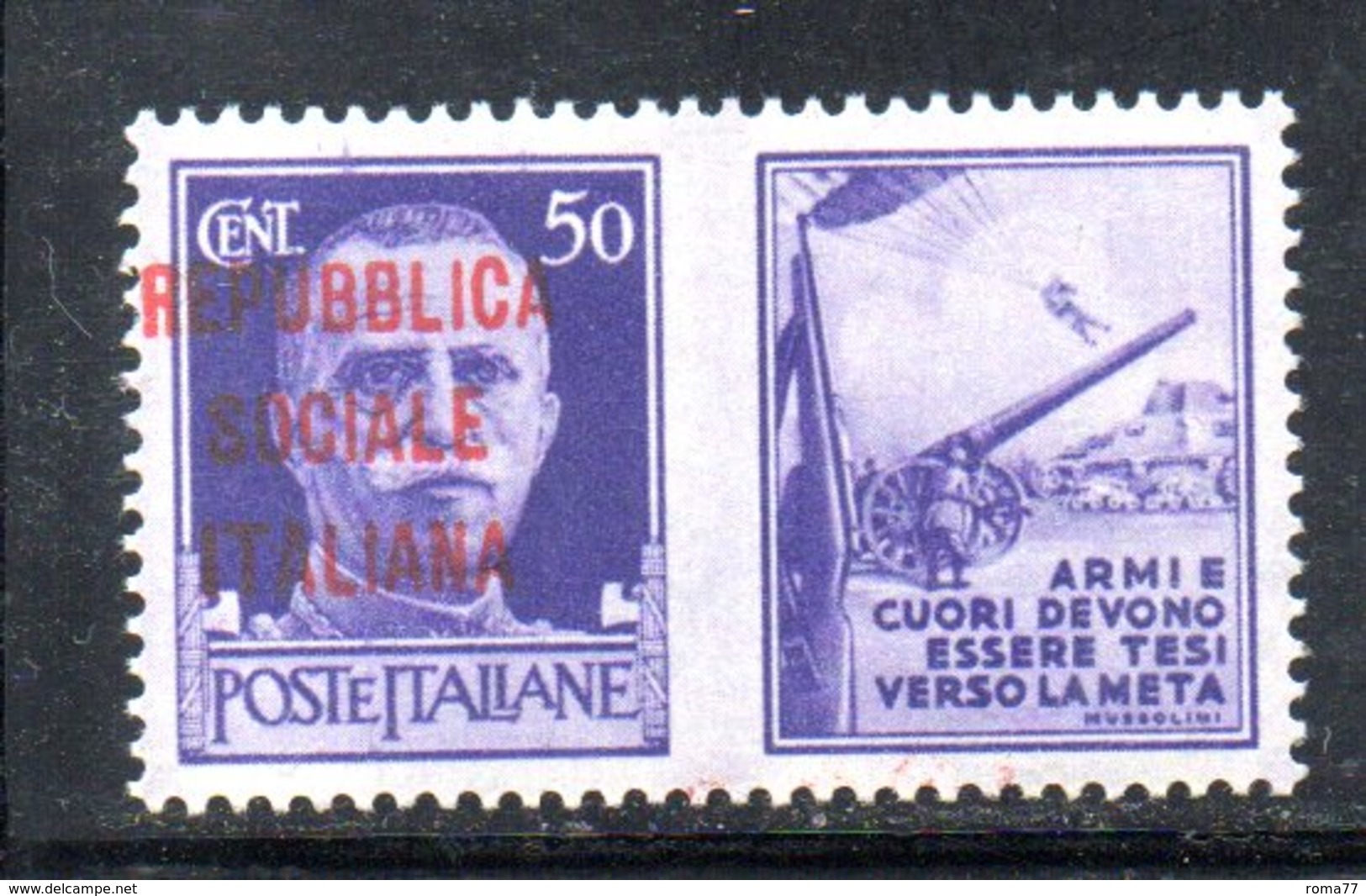 XP3153 - R.S.I. , N. 34 Varietà : Soprastampa Spostata  *** - Propaganda Di Guerra