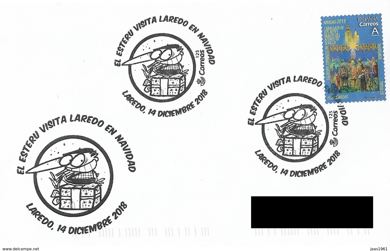 SPAIN. POSTMARK CHRISTMAS. LAREDO 2018. - Máquinas Franqueo (EMA)