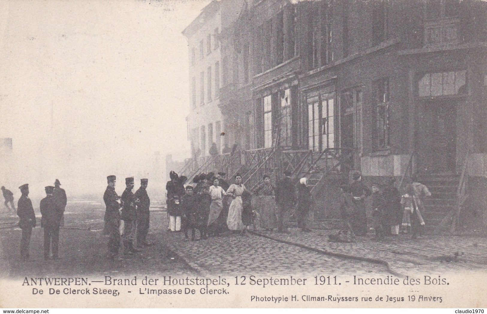 CARTOLINA - POSTCARD - BELGIO - ANTWERPEN - BRABDE DER HOUTSTAPELS 12 SEPTMDER 1911 - INCENDIE DES BOIS - Antwerpen