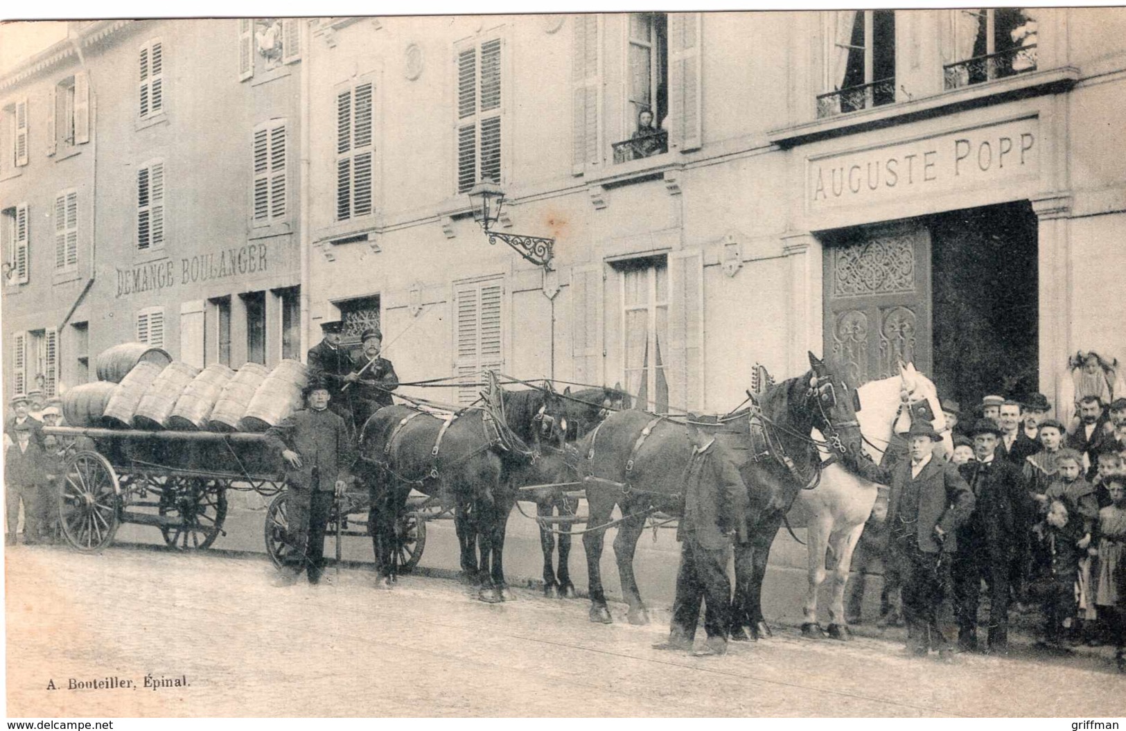 EPINAL MAISON POPP 2&4 RUE SAINT MICHEL SIROPS VINS LIQUEURS ATTELAGE CHEVAUX TBE 1905 TBE - Epinal