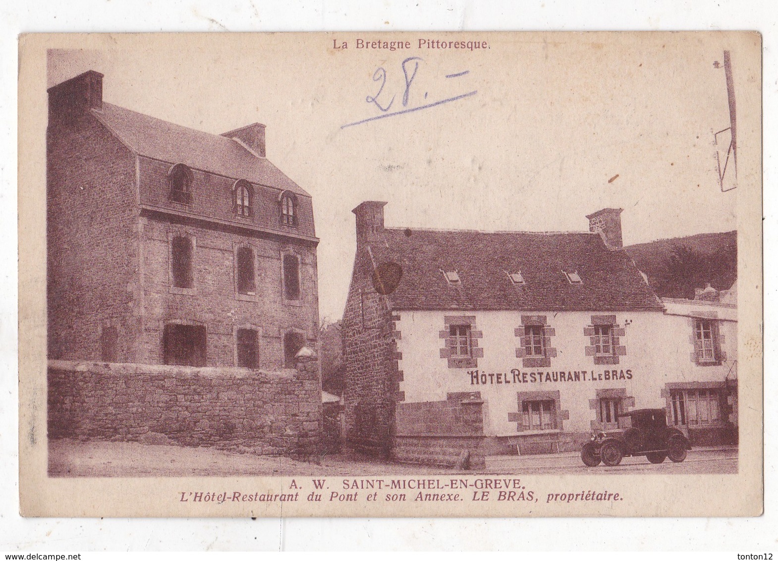 Carte Postale  St Michel En Greve Hotel Restaurant Du Pont Et Son Annexe - Saint-Michel-en-Grève