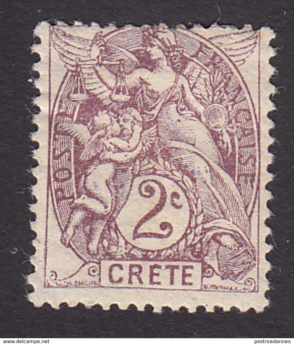 French Offices In Crete, Scott #2, Mint Hinged, Liberty, Equality And Fraternity, Issued 1902 - Nuovi